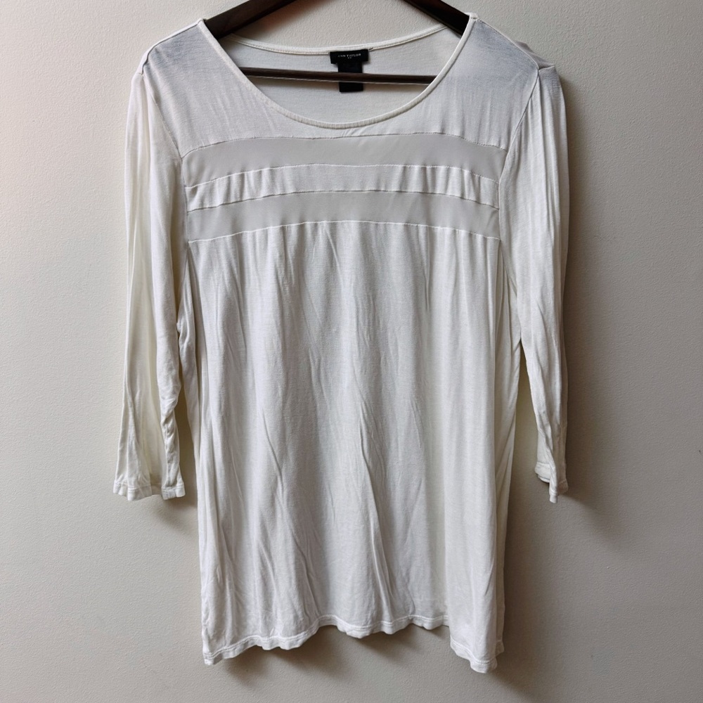 Ann Taylor off-white Long Sleeve Top
